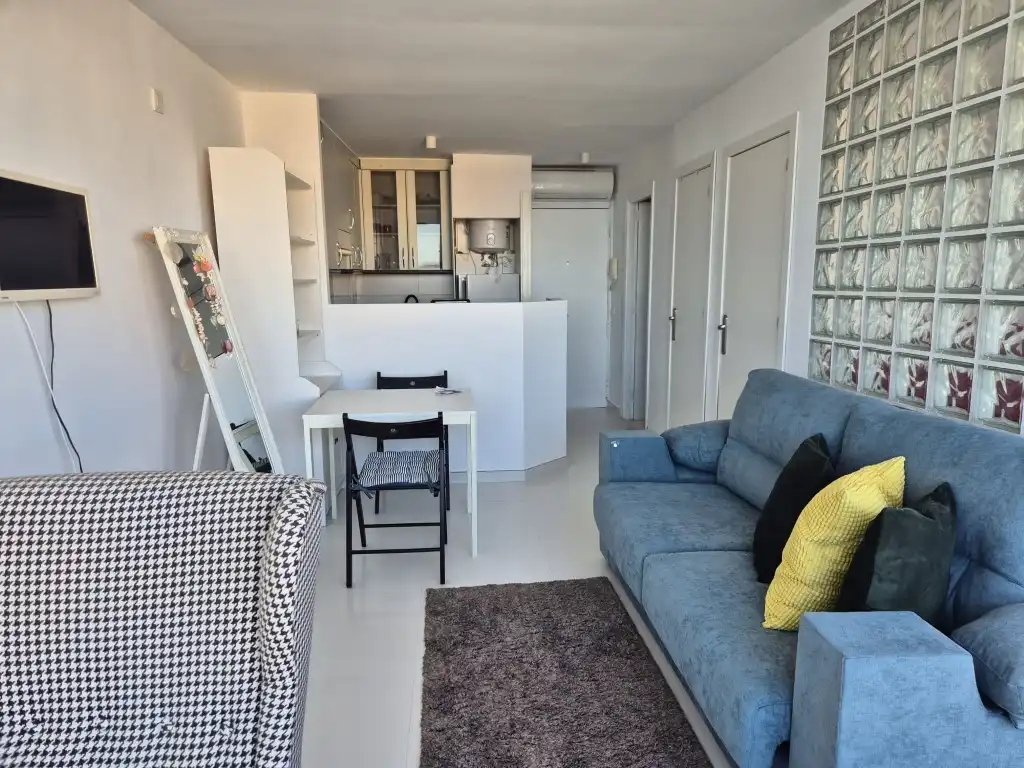 Sala d'estar de Apartament de lloguer en  Palma de Mallorca amb Aire condicionat, Terrassa i Moblat