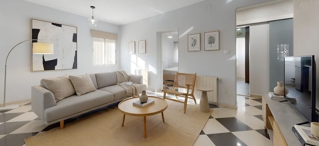 Living room of Flat for sale in  Madrid Capital  with Air Conditioner, Heating and Terrace