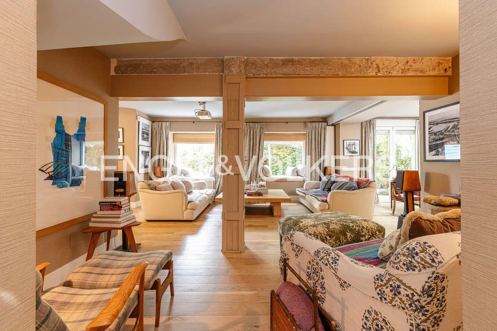 Sala d'estar de Casa adosada en venda en  Madrid Capital amb Calefacció i Jardí privat