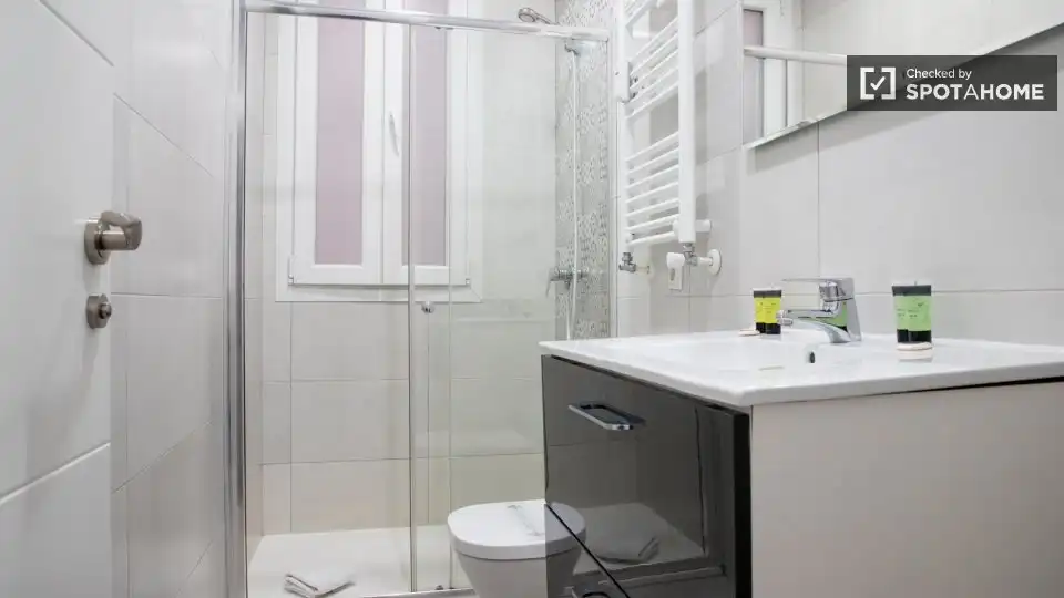 Bathroom of Flat for rent in Madrid  with Air Conditioner, Heating and Furnished