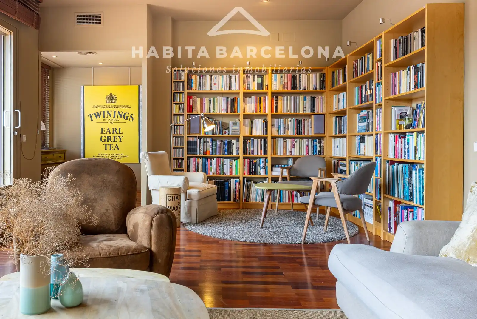 Sala de estar de Piso de alquiler en Barcelona con Aire acondicionado, Calefacción y Parquet