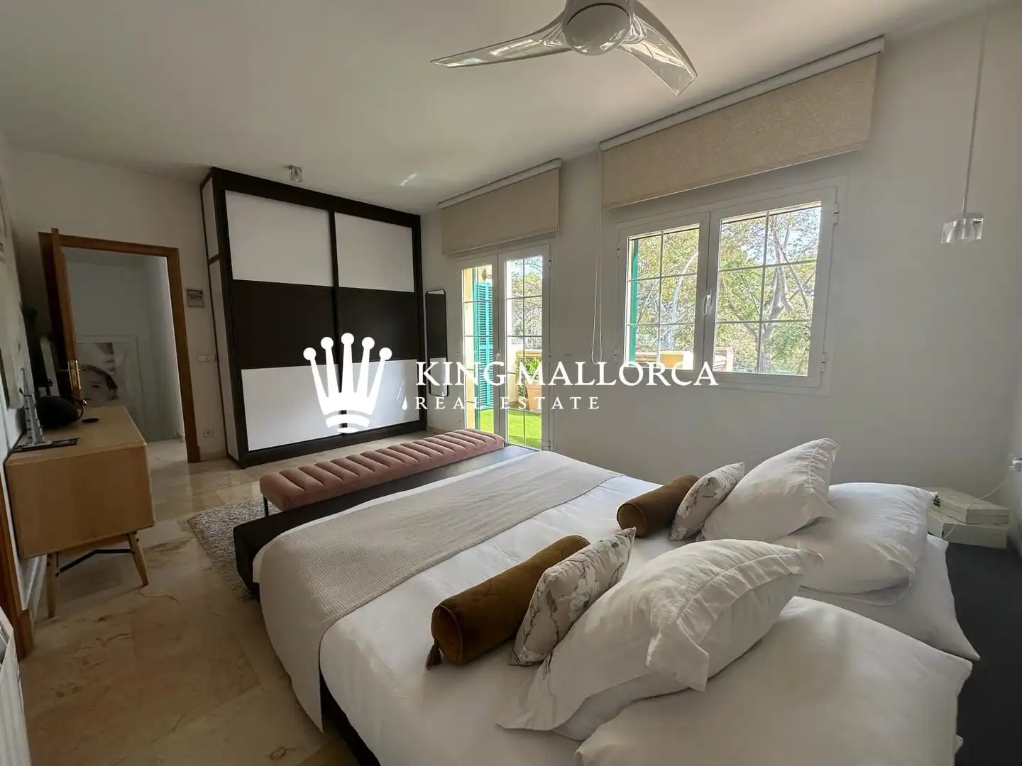Schlafzimmer von Einfamilien-Reihenhaus zur Miete in Calvià mit Klimaanlage, Privatgarten und Terrasse