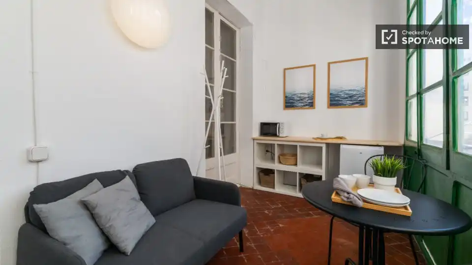 Living room of Flat for rent in Barcelona  with Air Conditioner, Heating and Furnished