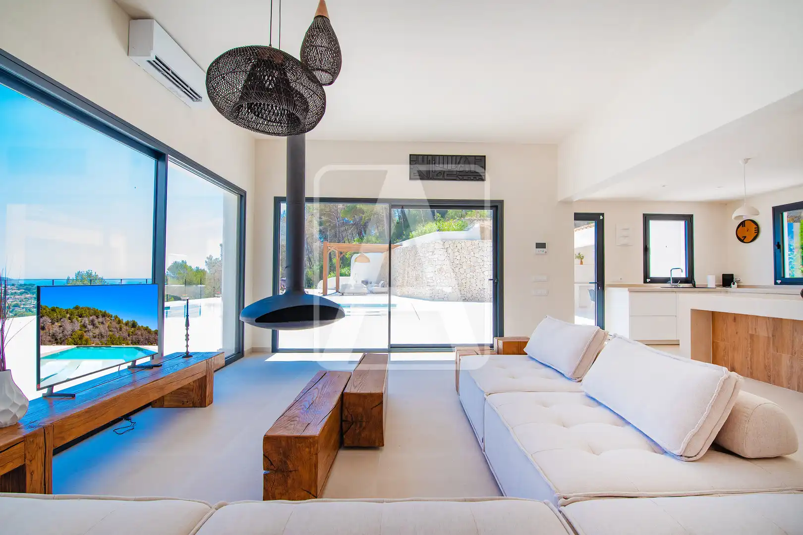 Sala d'estar de Finca rústica en venda en Benissa amb Aire condicionat, Calefacció i Jardí privat