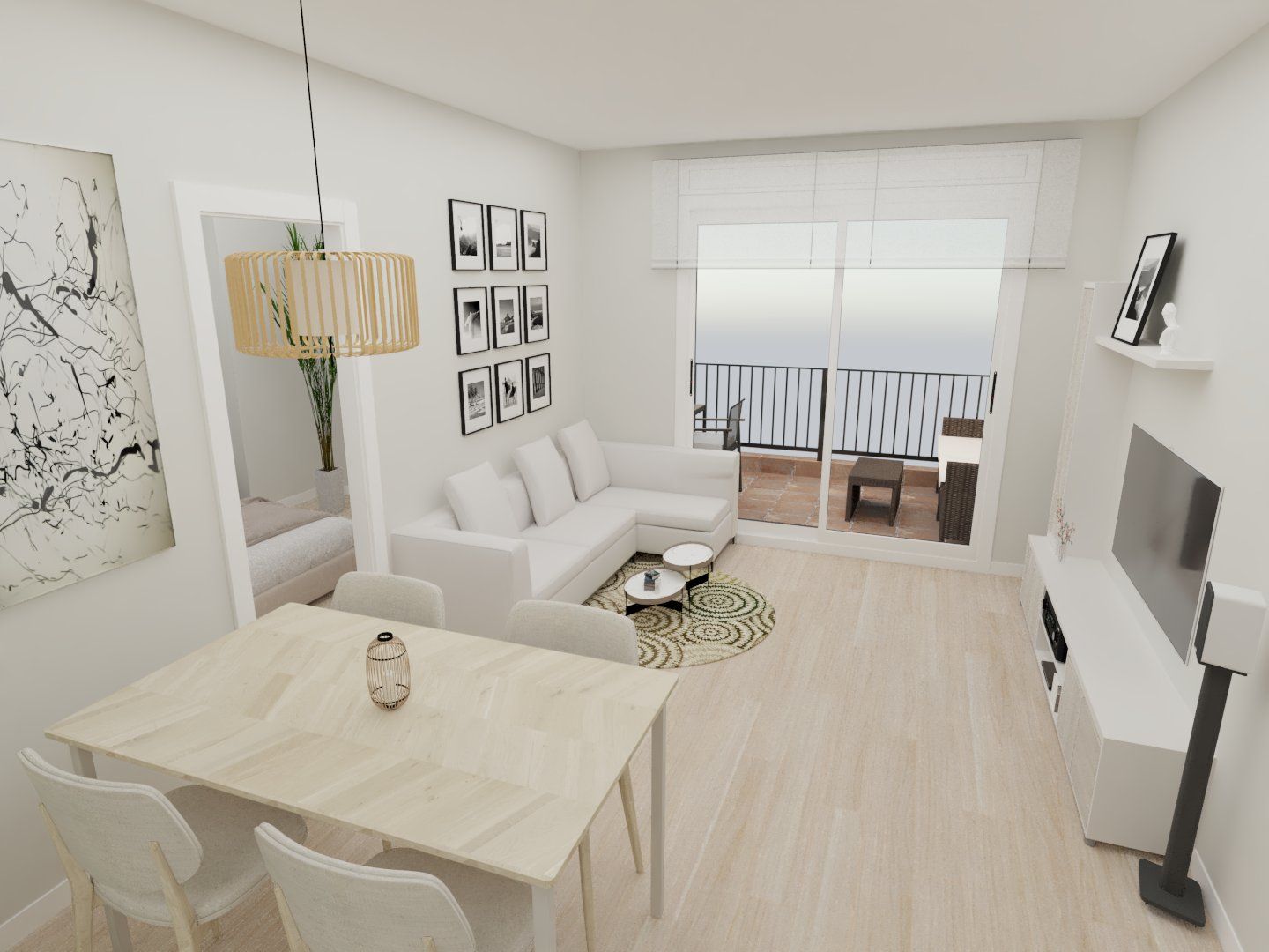 Sala d'estar de Àtic en venda en L'Hospitalet de Llobregat amb Terrassa