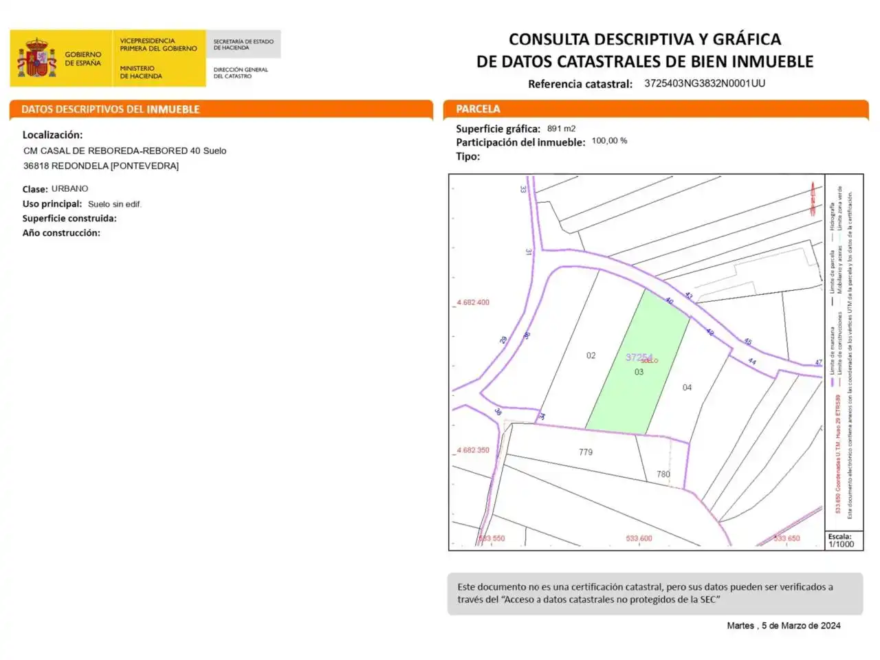 Land for sale in Redondela