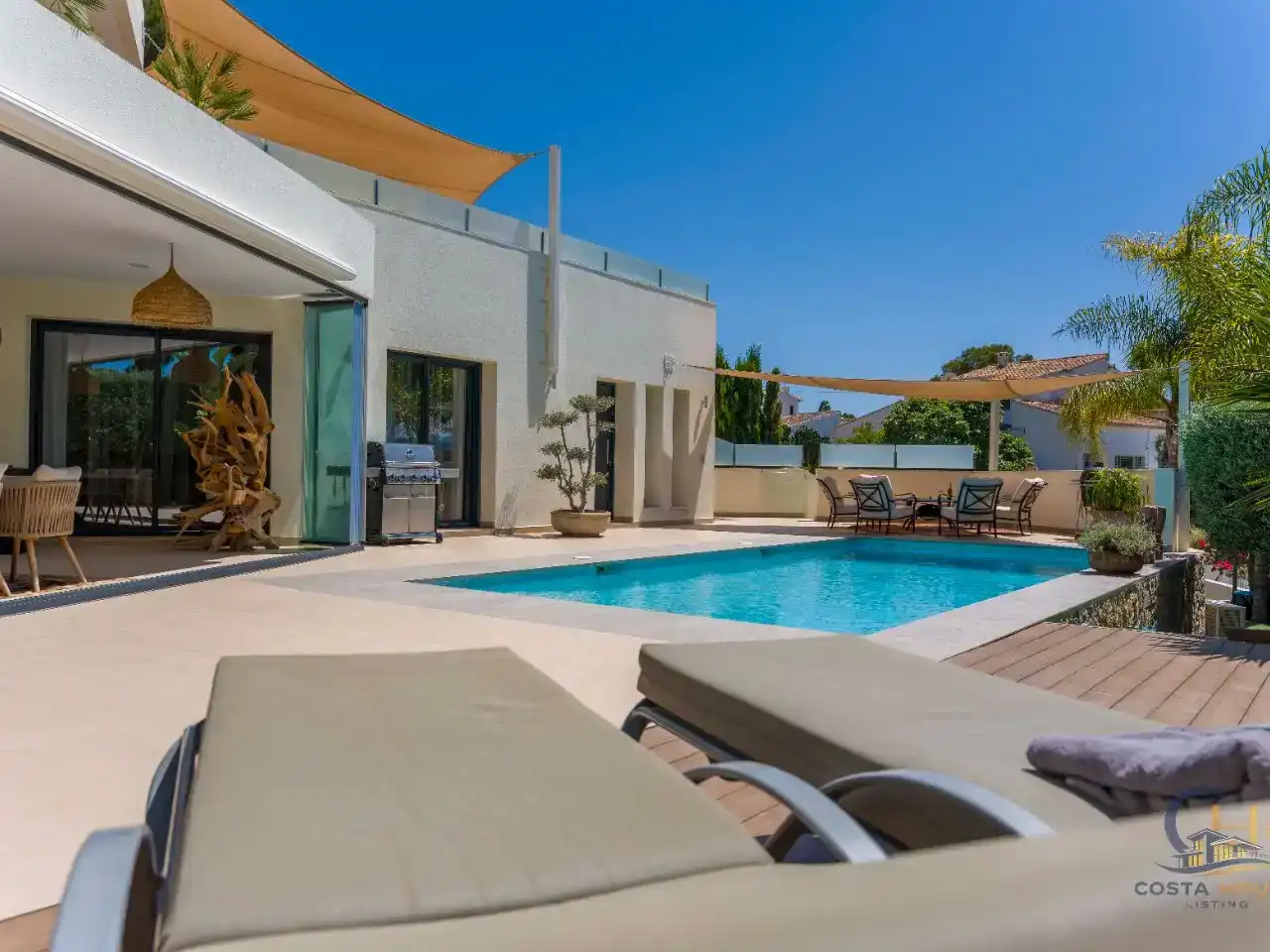 Terrasse von Wohnung zum Verkauf in Moraira mit Klimaanlage, Schwimmbad und Balkon