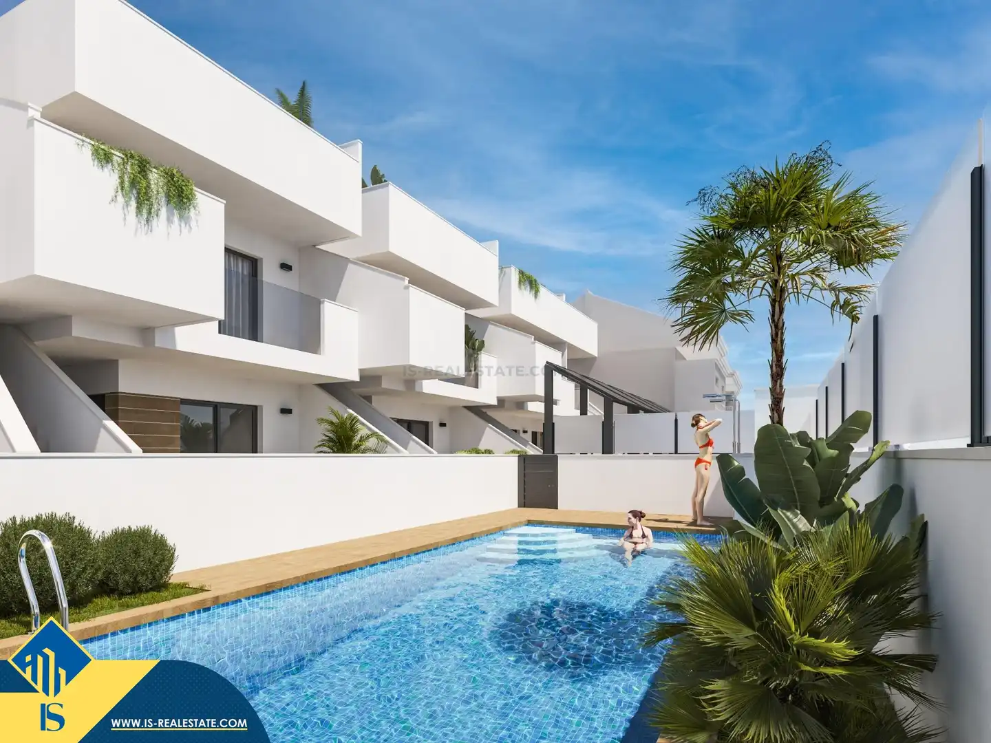 Vista exterior de Casa o xalet en venda en San Pedro del Pinatar amb Terrassa i Piscina comunitària
