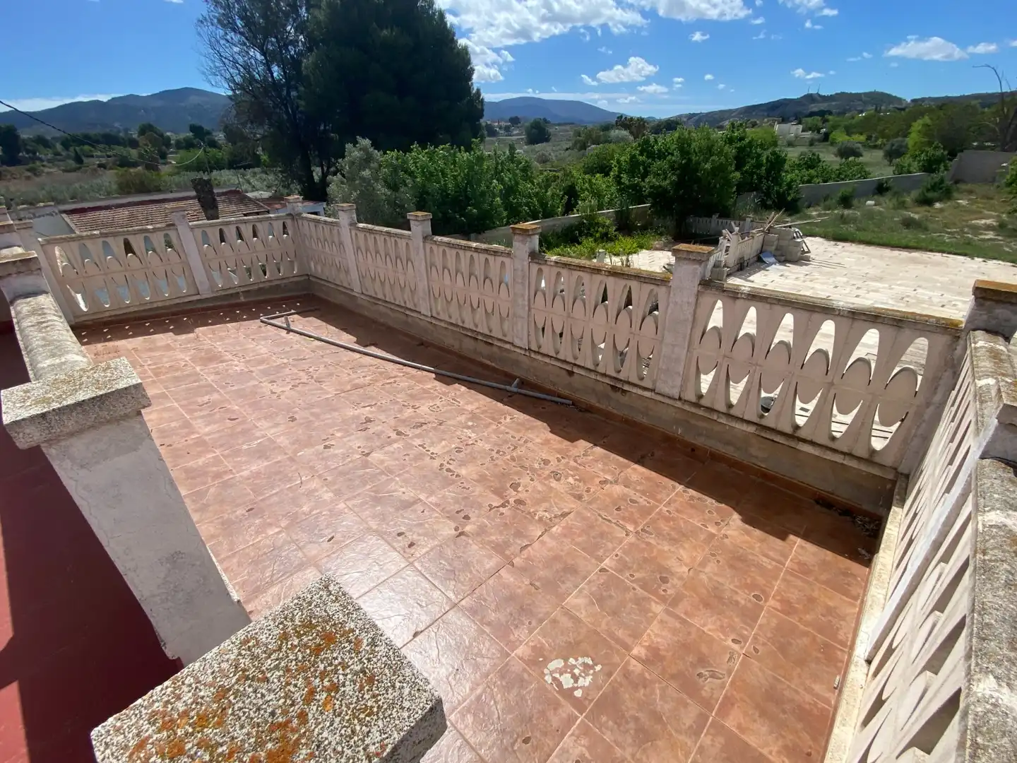 Terraza de Finca rústica en venta en Sax con Aire acondicionado, Calefacción y Jardín privado