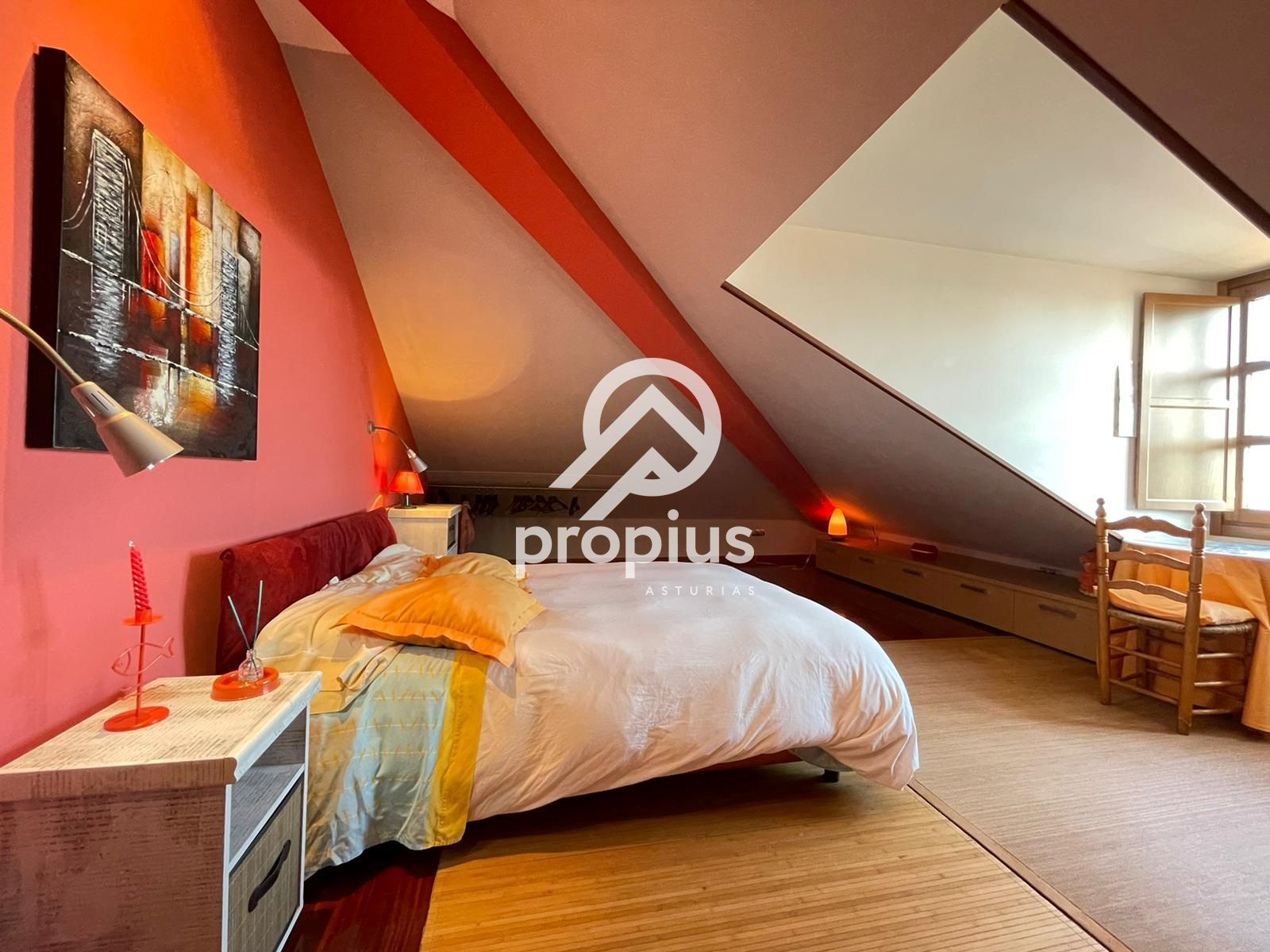 Bedroom of Attic for sale in Llanes  with Parquet flooring, Furnished and Oven