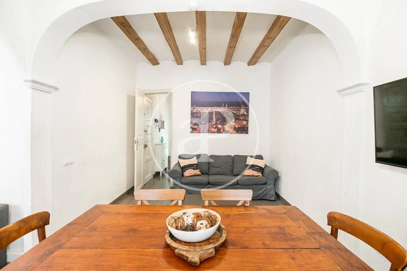 Wohnzimmer von Wohnung zum Verkauf in Barcelona mit Klimaanlage, Heizung und Möbliert