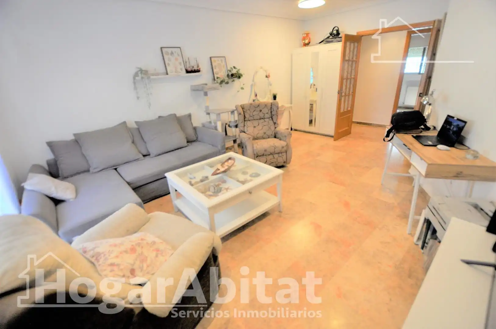 Wohnzimmer von Wohnung zum Verkauf in Valencia mit Klimaanlage, Heizung und Terrasse