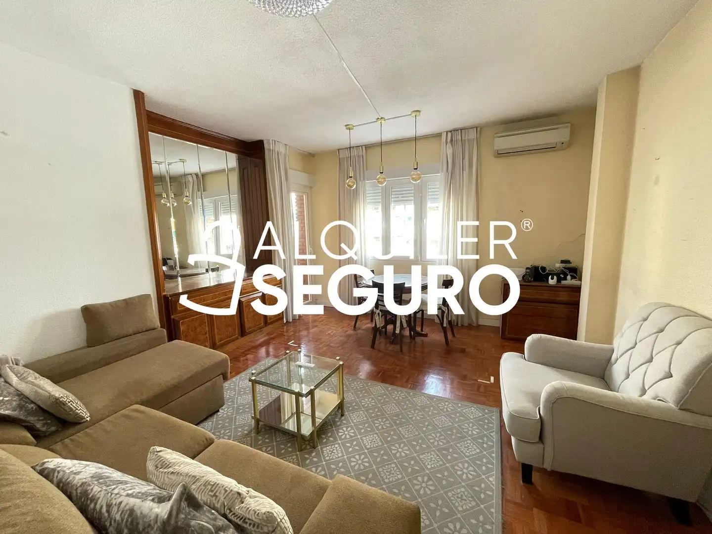 Sala d'estar de Pis de lloguer en  Madrid Capital amb Aire condicionat, Calefacció i Terrassa