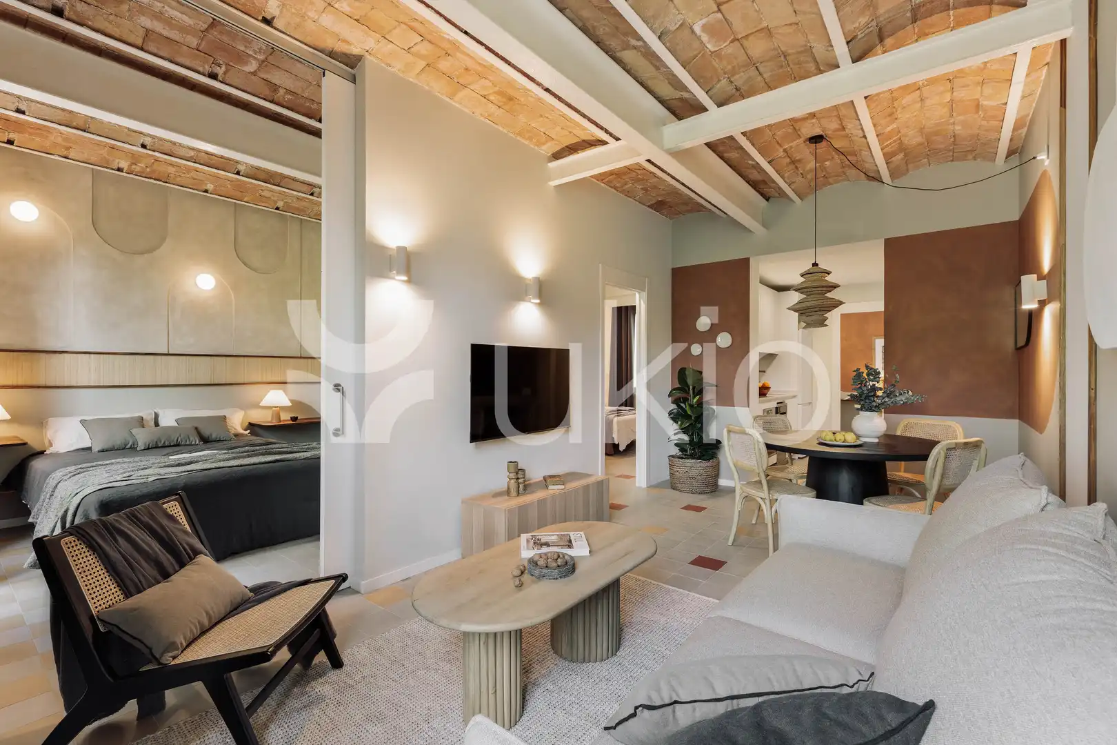 Sala de estar de Apartamento de alquiler en Barcelona con Aire acondicionado, Calefacción y Amueblado