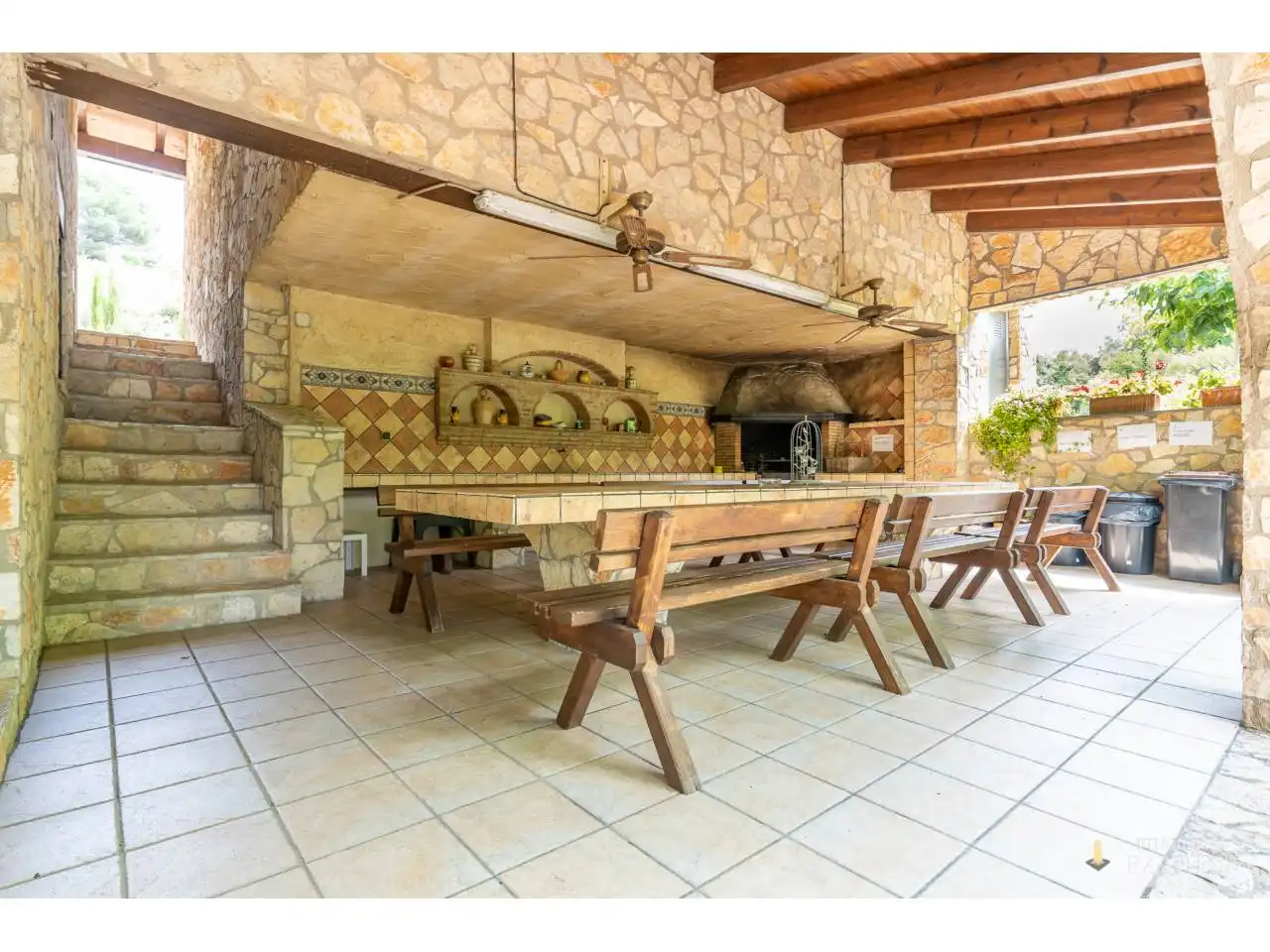 Terrassa de Finca rústica en venda en Riudecols amb Calefacció, Jardí privat i Piscina