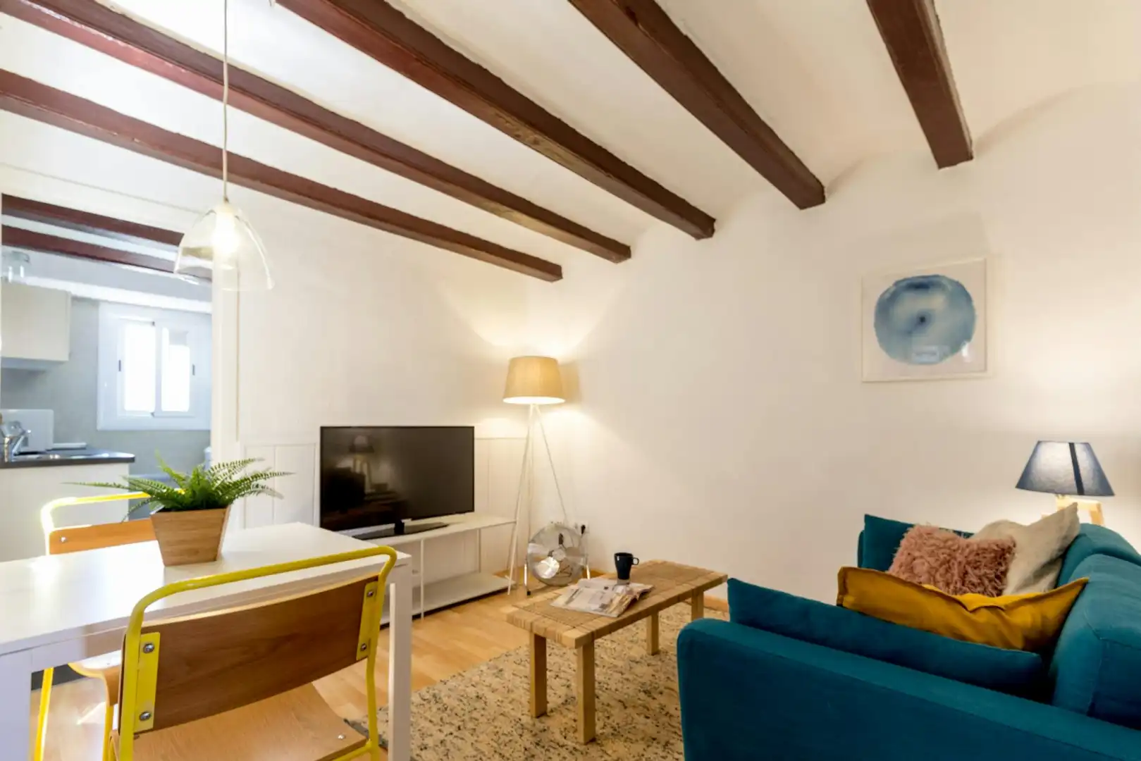 Living room of Flat for rent in Barcelona  with Air Conditioner, Heating and Furnished