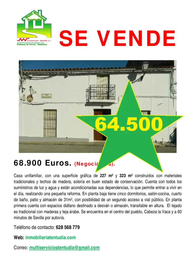 Adosado con terraza en venta en Plaza Romero de Castilla 12