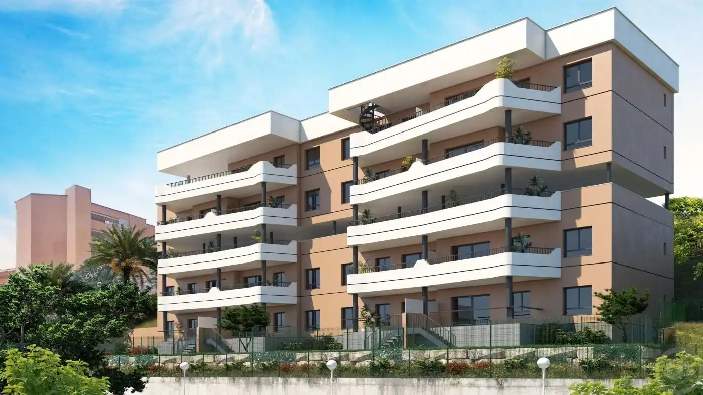 Exterior view of Flat for sale in Fuengirola  with Air Conditioner, Private garden and Swimming Pool