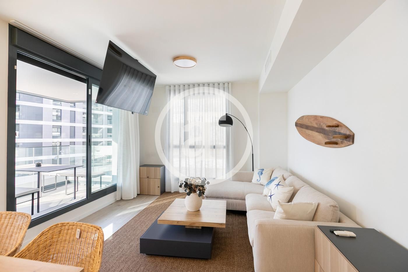 Living room of Flat to rent in Badalona  with Air Conditioner, Heating and Storage room