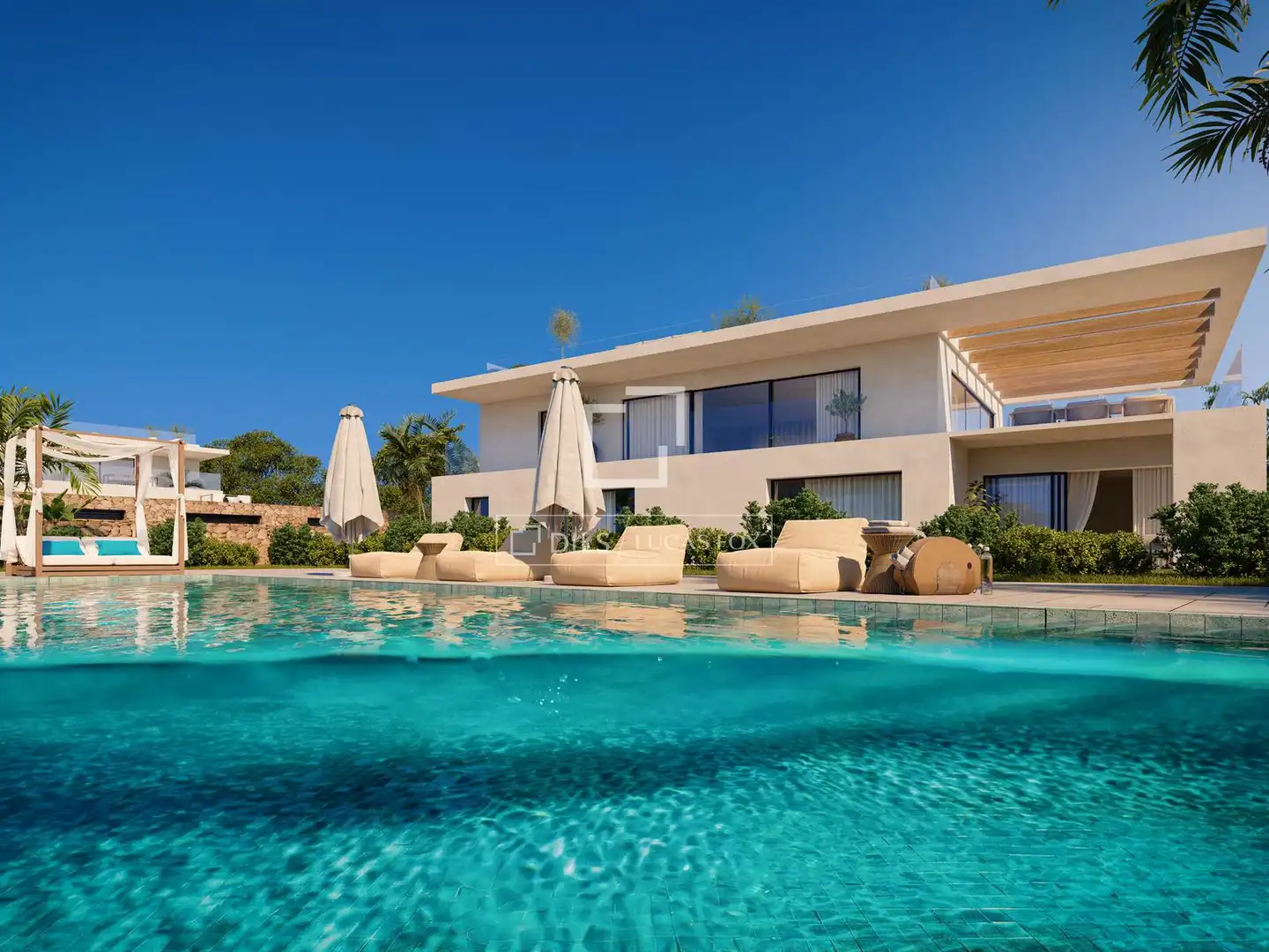 Schwimmbecken von Haus oder Chalet zum Verkauf in Santa Eulària des Riu mit Klimaanlage, Privatgarten und Schwimmbad