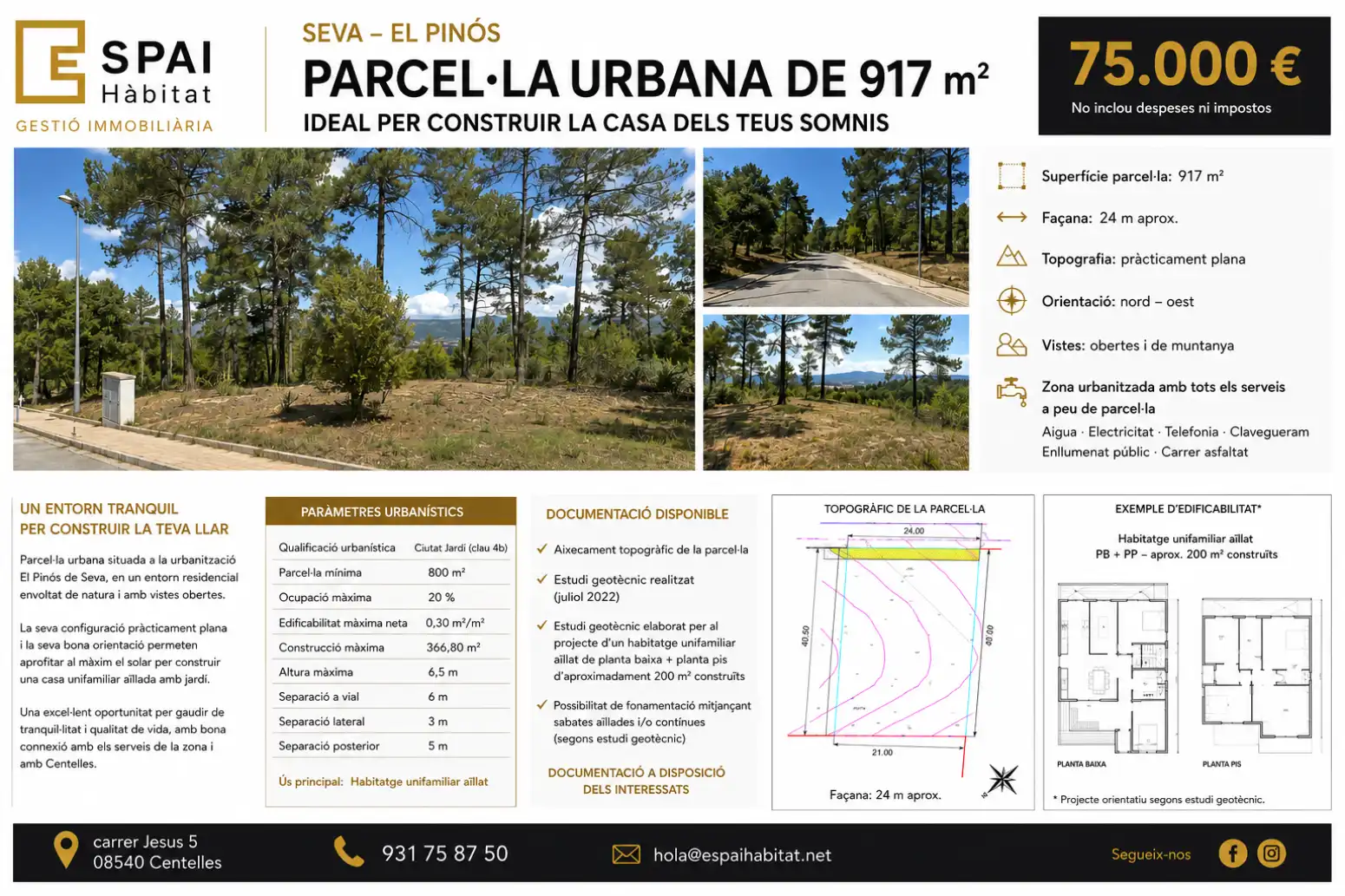 Terreno residenziale in vendita a Seva - Avinguda Joan Miró 63