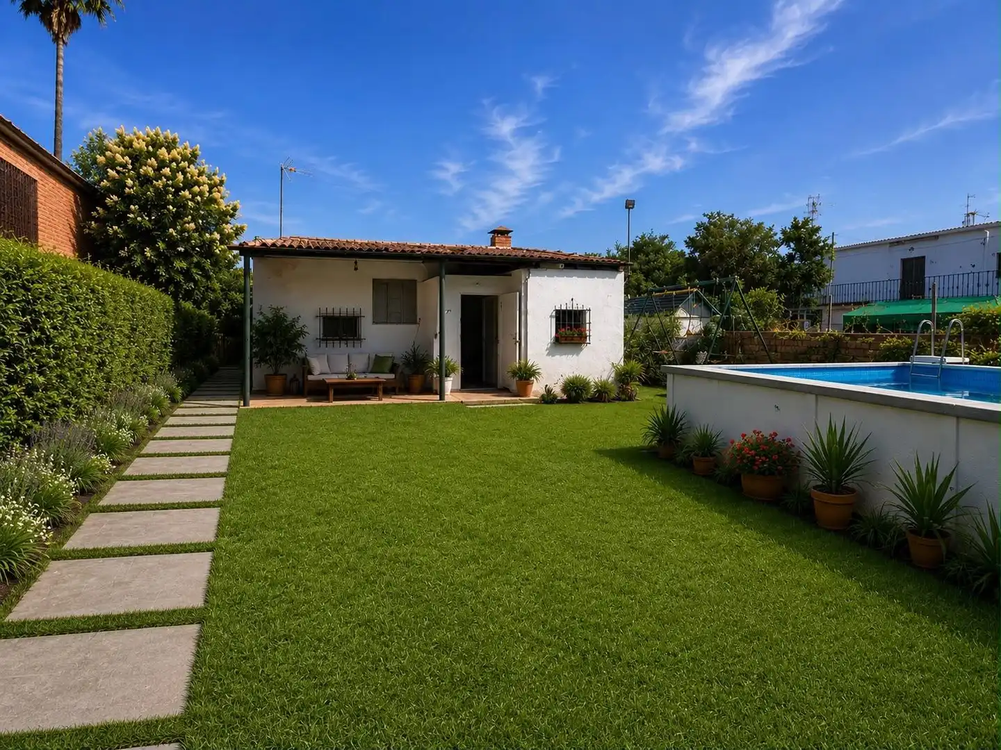 Jardín de Casa o chalet en venta en Puebla de la Calzada con Jardín privado y Piscina