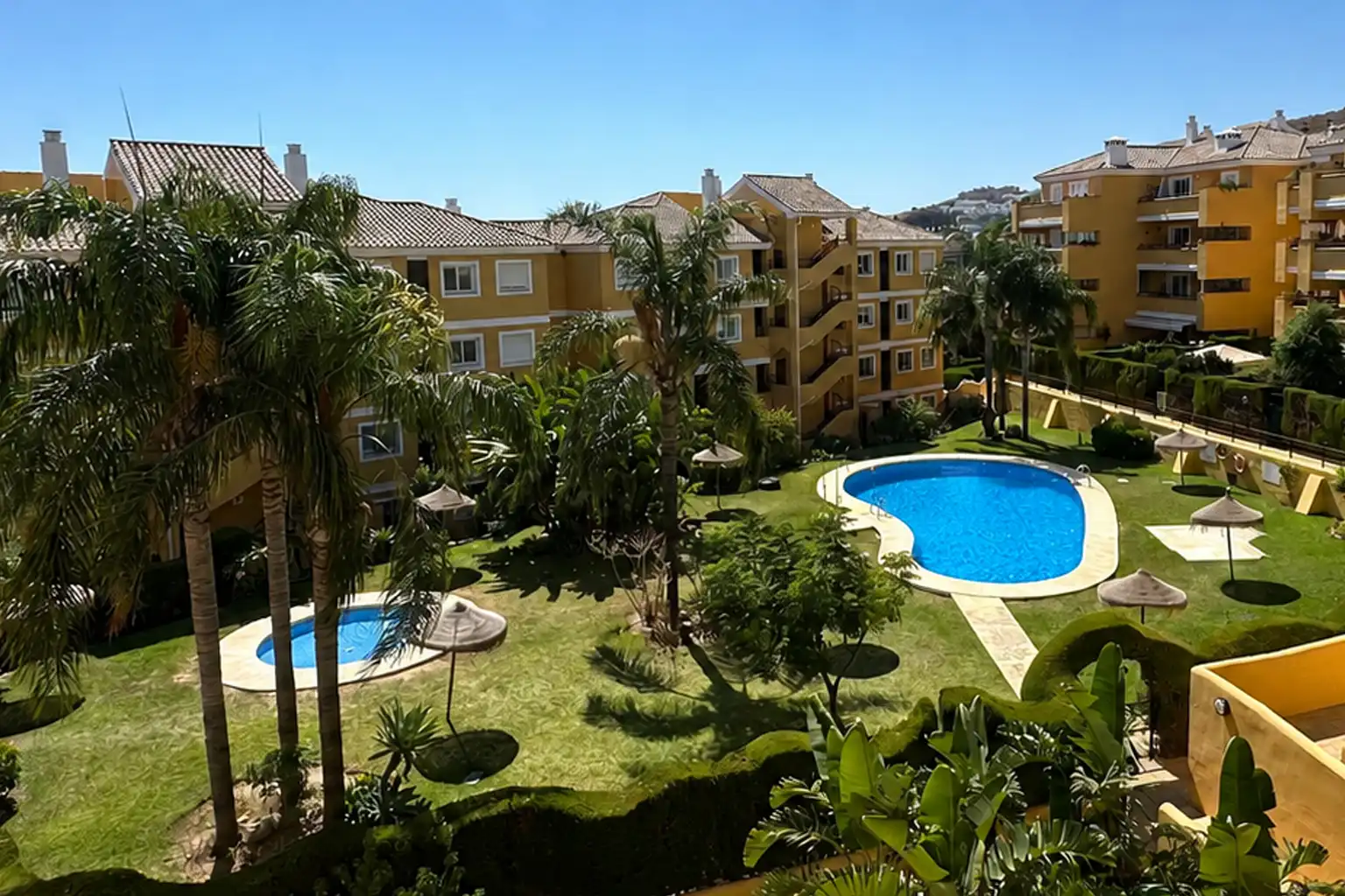 Jardín de Apartamento en venta en Mijas con Aire acondicionado, Parquet y Terraza