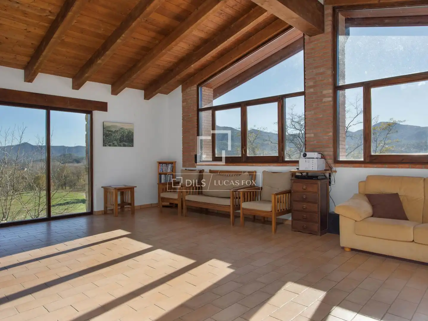 Sala de estar de Finca rústica en venta en Santa Pau con Jardín privado, Terraza y Trastero