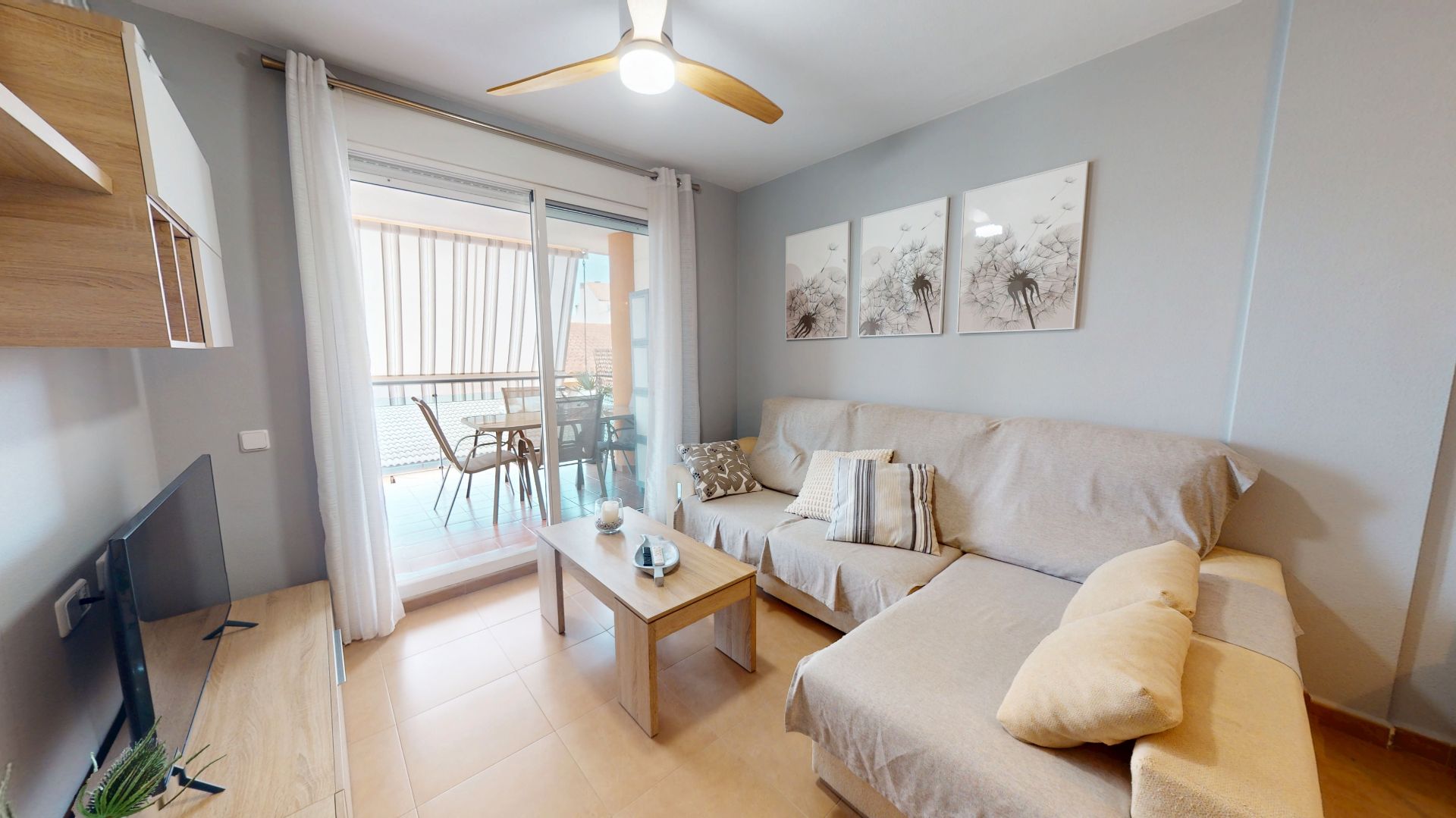 Sala de estar de Piso en venta en Sax con Aire acondicionado, Terraza y Piscina