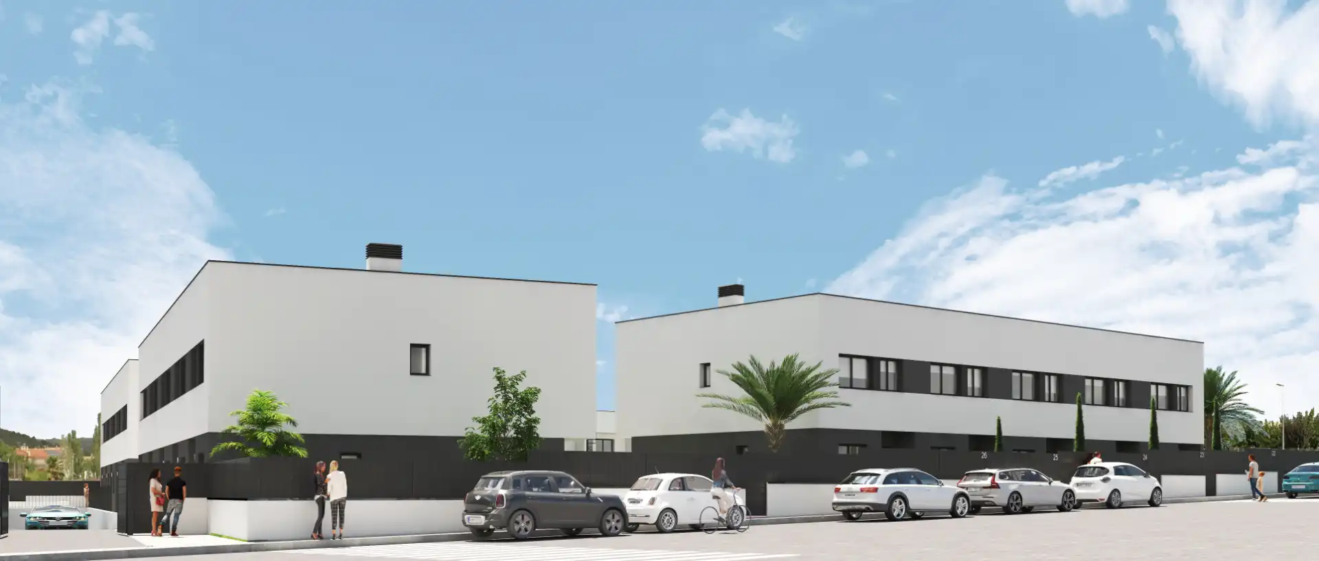 Außenansicht von Einfamilien-Reihenhaus zum Verkauf in El Vendrell mit Klimaanlage, Heizung und Privatgarten