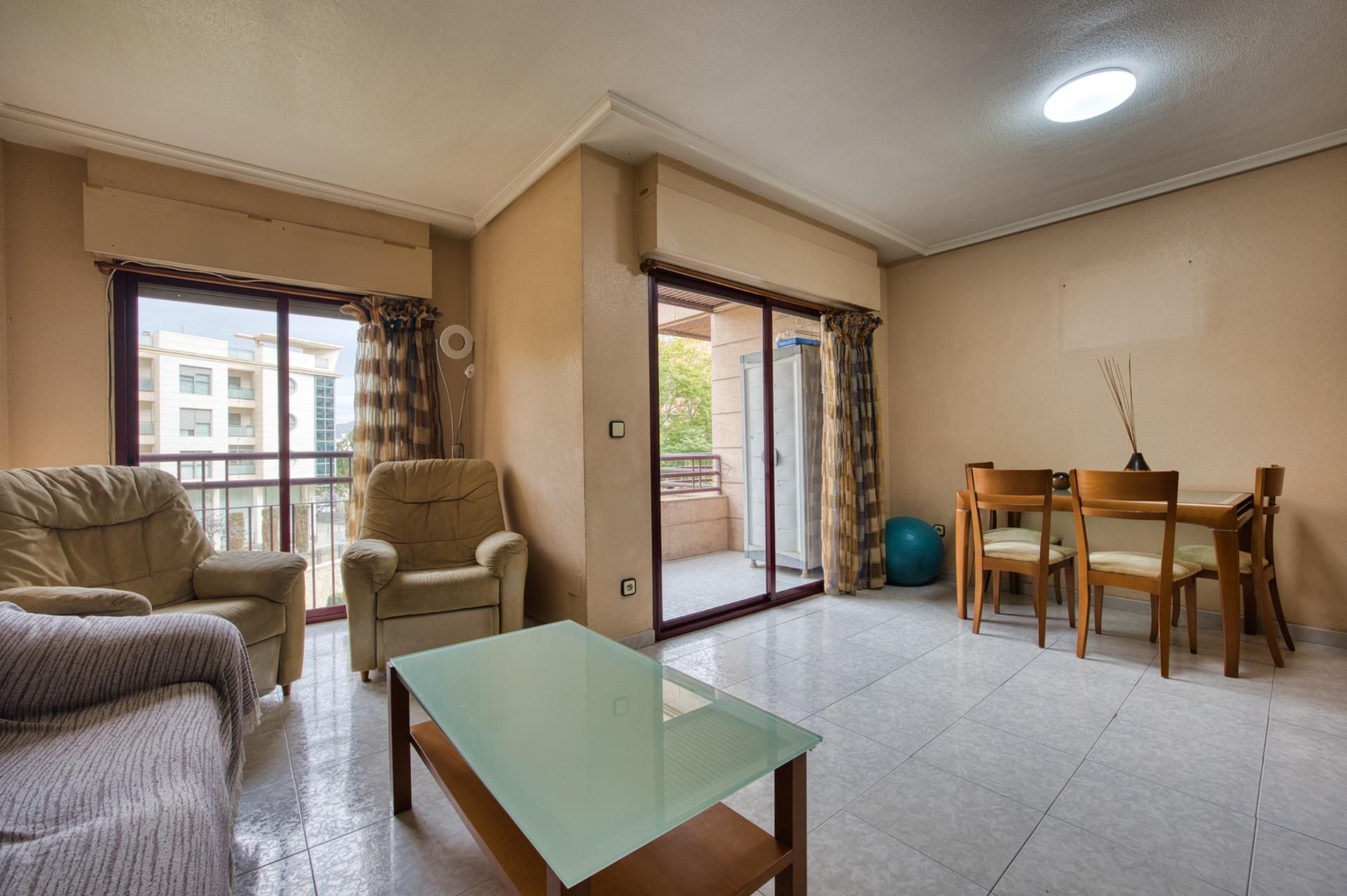 Living room of Flat for sale in Orihuela  with Air Conditioner, Furnished and Balcony