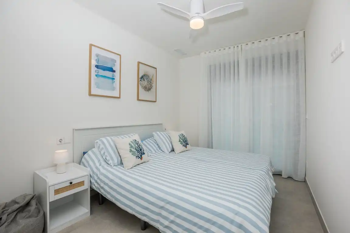 Schlafzimmer von Wohnungen zur Miete in Jávea / Xàbia mit Klimaanlage, Privatgarten und Schwimmbad