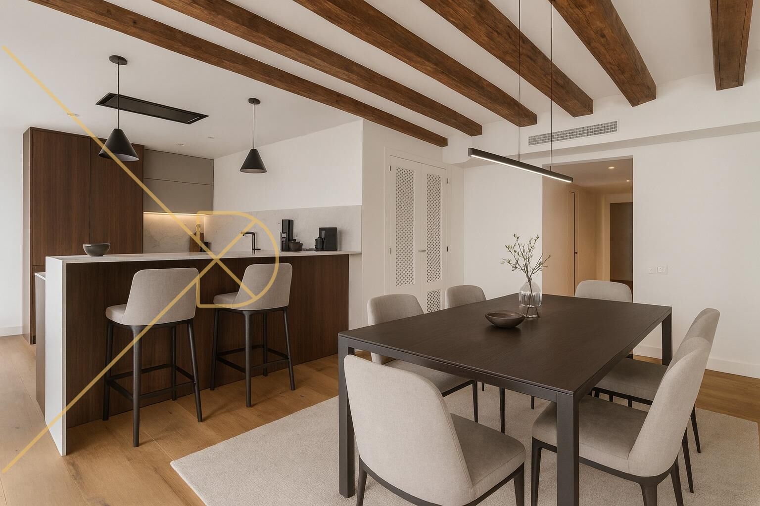 Menjador de Àtic en venda en  Barcelona Capital amb Parquet, Terrassa i Balcó