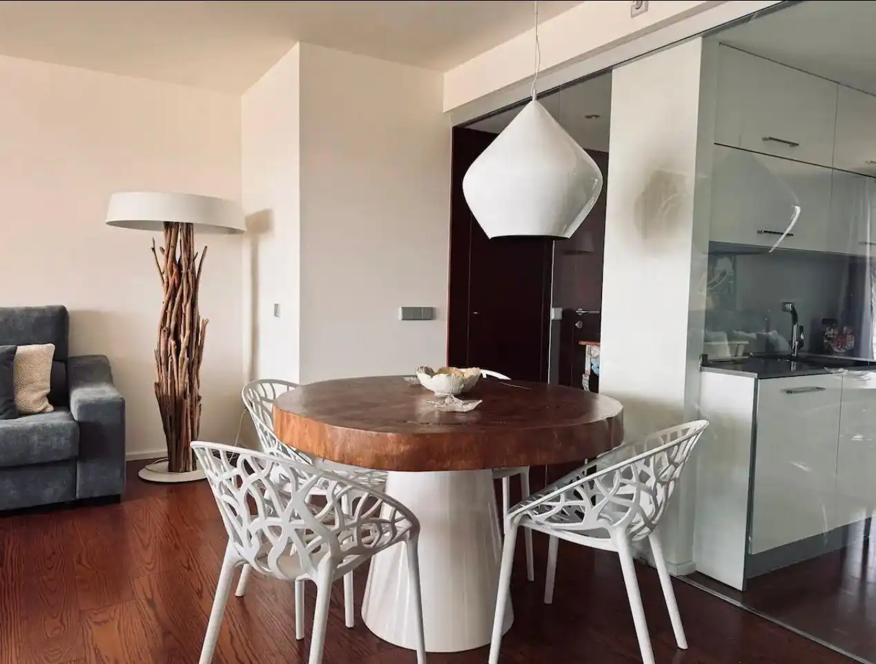 Esszimmer von Wohnung zum Verkauf in Eivissa mit Klimaanlage, Parkett und Terrasse