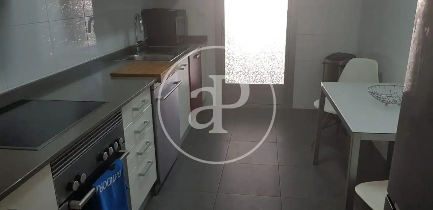 Cuina de Pis de lloguer en Valencia amb Aire condicionat, Calefacció i Jardí privat