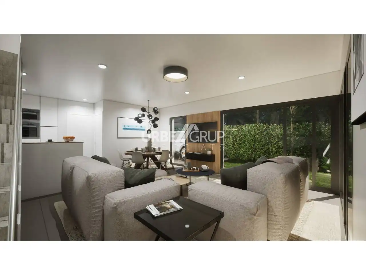 Sala de estar de Casa adosada en venta en Vacarisses con Aire acondicionado, Calefacción y Jardín privado