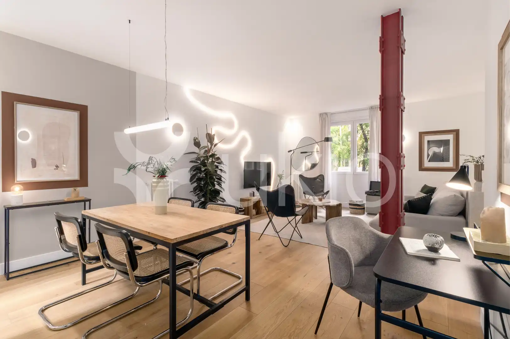 Sala d'estar de Apartament de lloguer en Madrid amb Aire condicionat, Calefacció i Moblat
