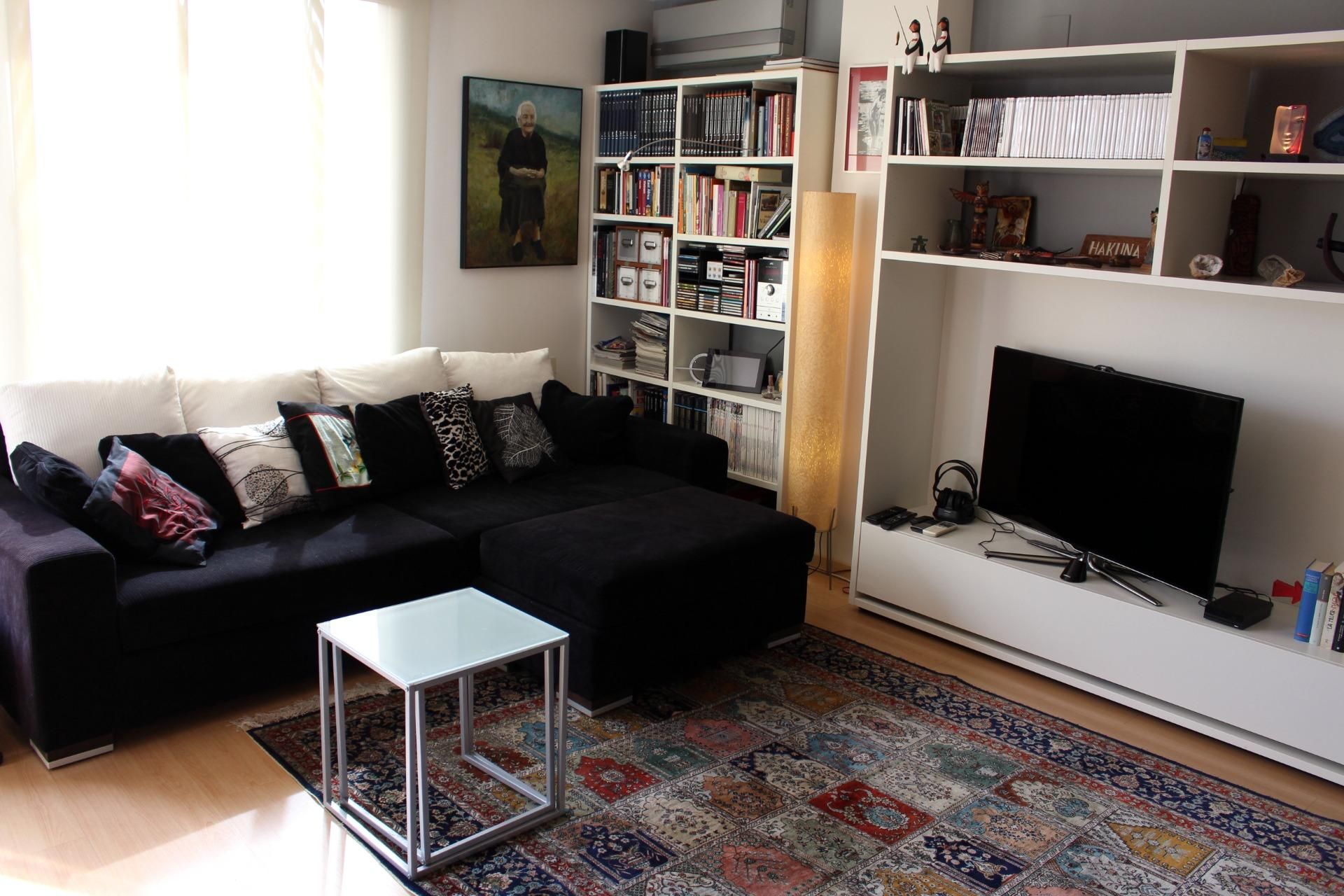 Sala d'estar de Àtic de lloguer en  Valencia Capital amb Parquet