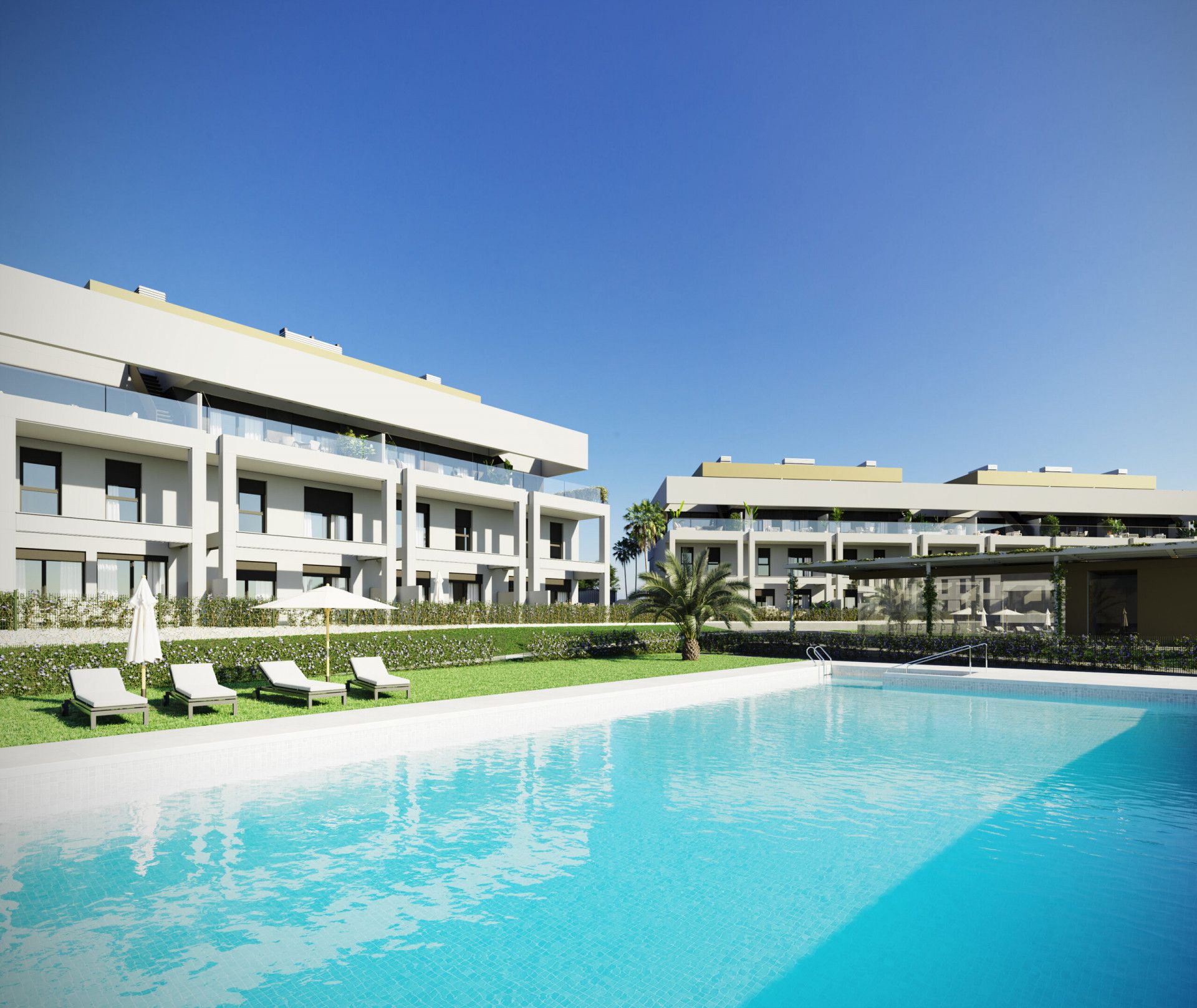 Vista exterior de Apartament en venda en Estepona amb Jardí privat, Terrassa i Traster