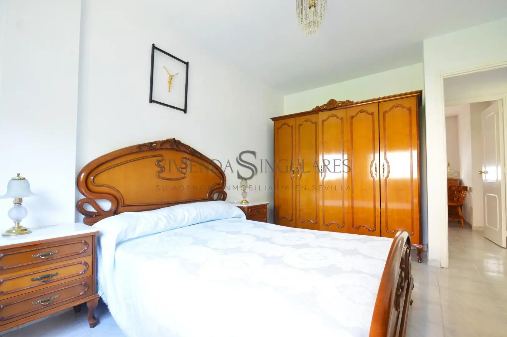 Schlafzimmer von Wohnung zur Miete in Sevilla mit Klimaanlage, Privatgarten und Terrasse