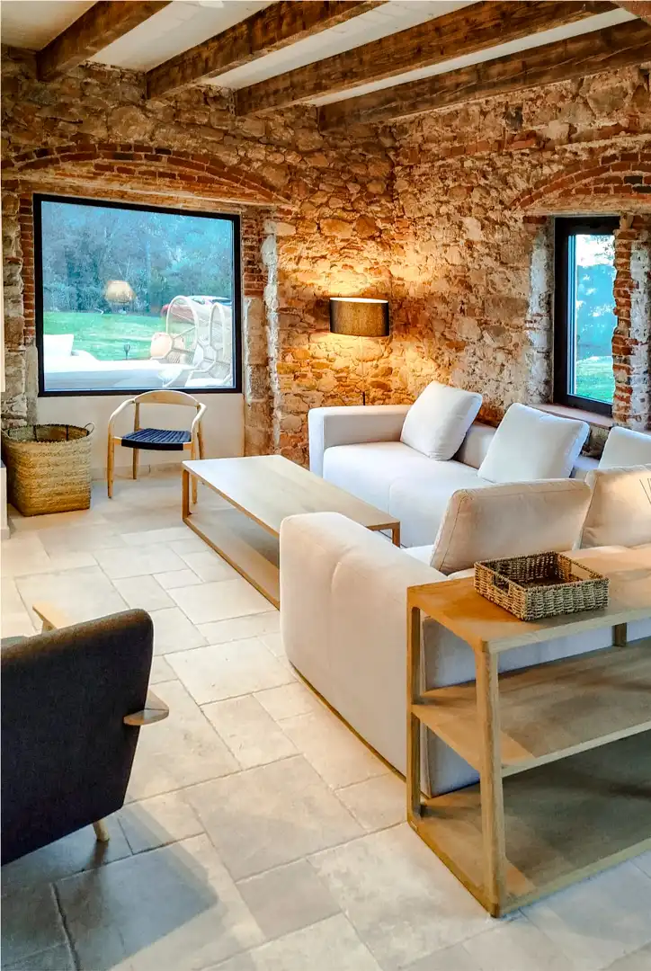 Sala d'estar de Finca rústica en venda en Santa Cristina d'Aro amb Aire condicionat, Calefacció i Jardí privat