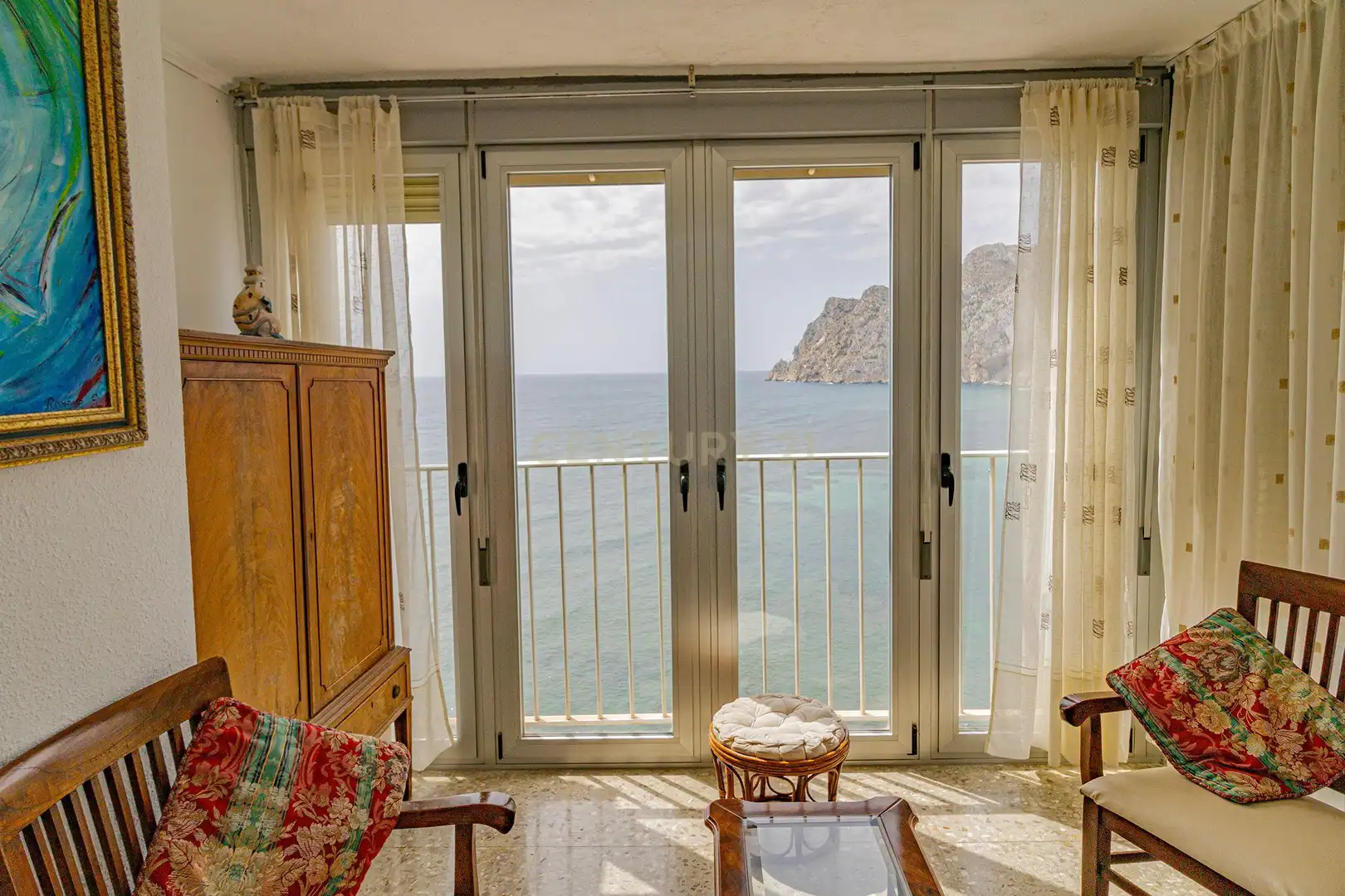 Schlafzimmer von Wohnungen zur Miete in Calpe / Calp mit Klimaanlage, Ofen und Waschmaschine