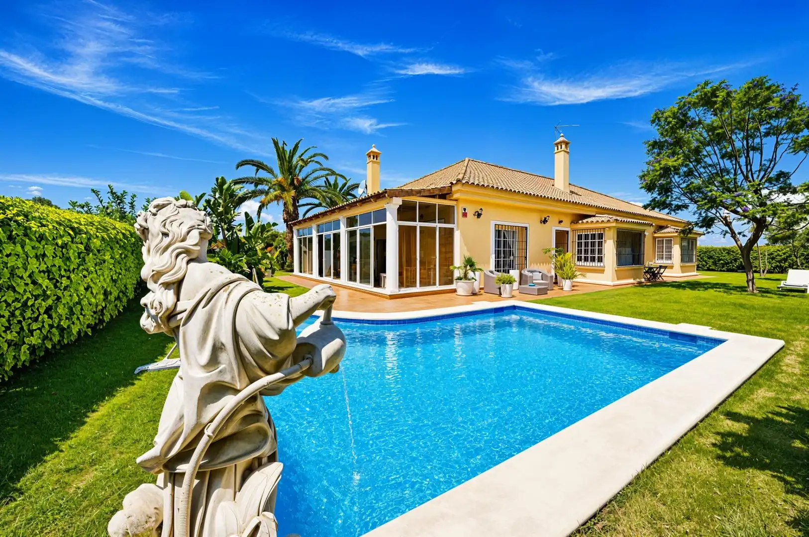 Piscina de Casa o xalet en venda en Chiclana de la Frontera amb Aire condicionat, Calefacció i Jardí privat