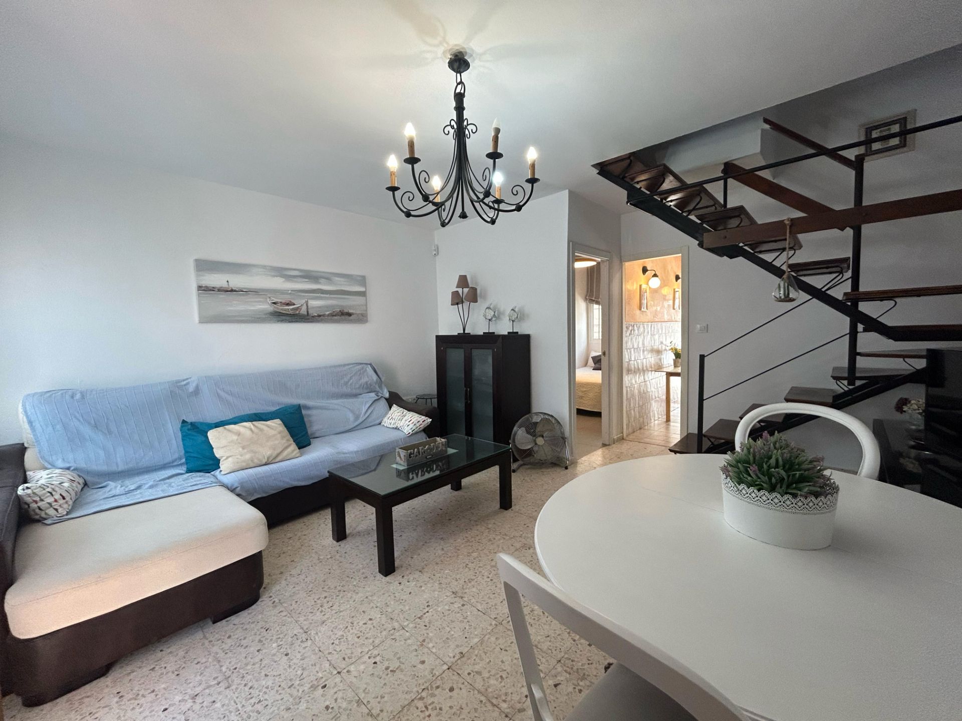 Living room of Single-family semi-detached for sale in Chipiona  with Terrace, Furnished and Balcony