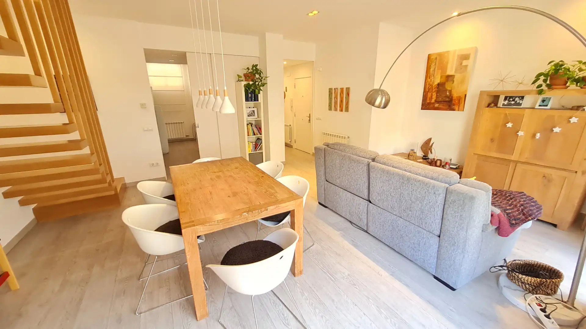Living room of Duplexes for sale in Blanes  with Heating, Parquet flooring and Furnished