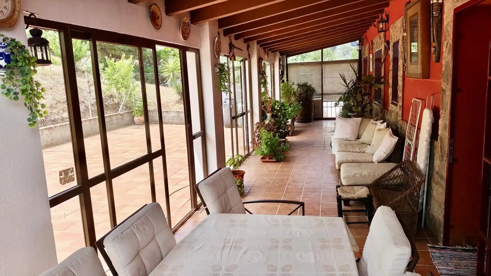 Terrace of Country homes for sale in Plasencia  with Swimming Pool