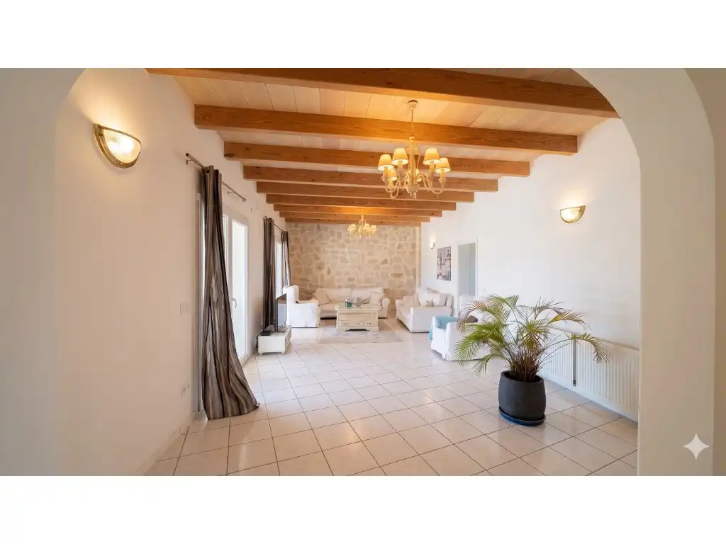 Wohnzimmer von Haus oder Chalet zum Verkauf in Llucmajor mit Klimaanlage, Privatgarten und Terrasse