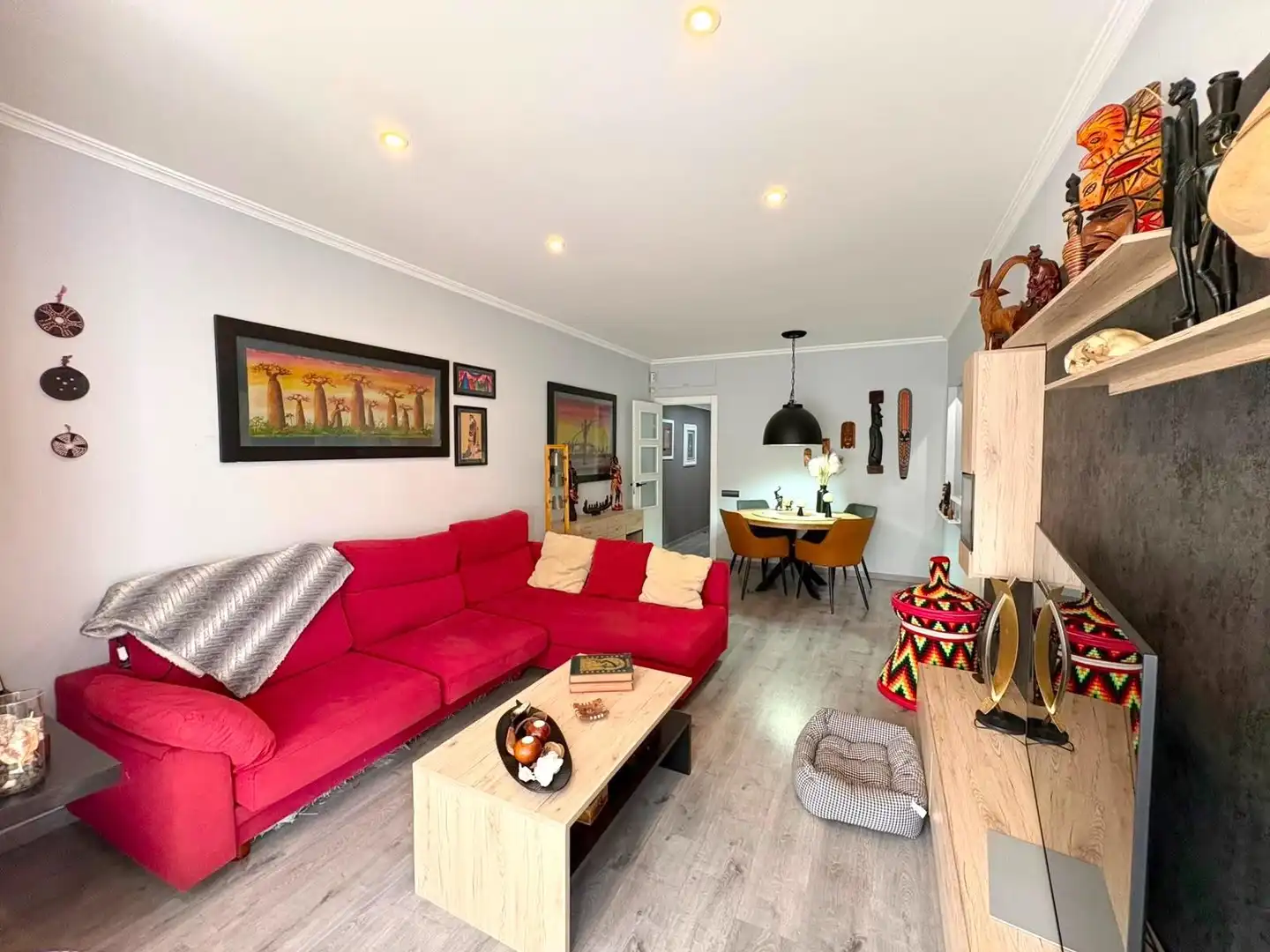 Sala de estar de Piso en venta en Barcelona con Aire acondicionado, Parquet y Balcón