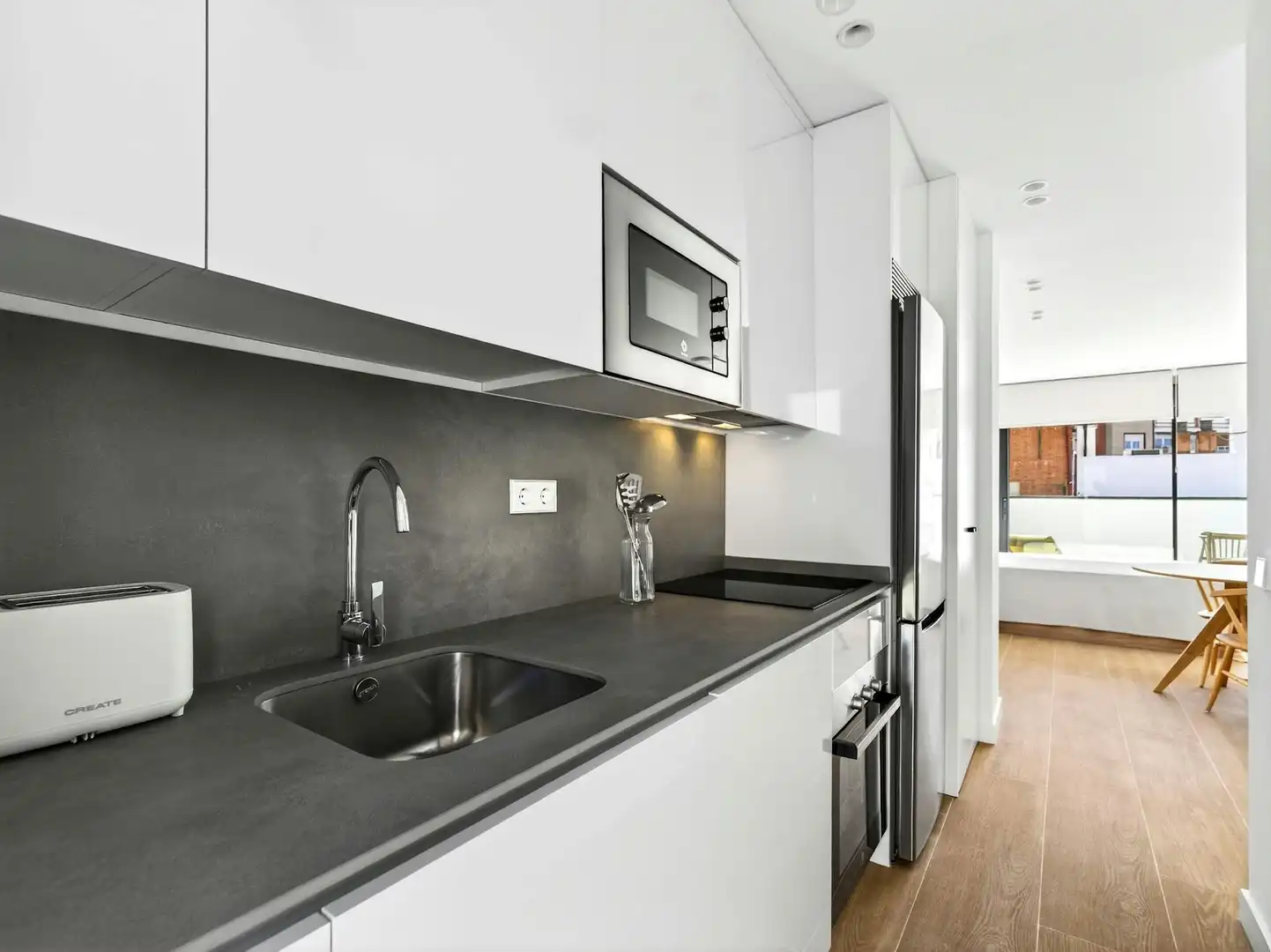 Kitchen of Flat for rent in Madrid  with Air Conditioner, Heating and Furnished