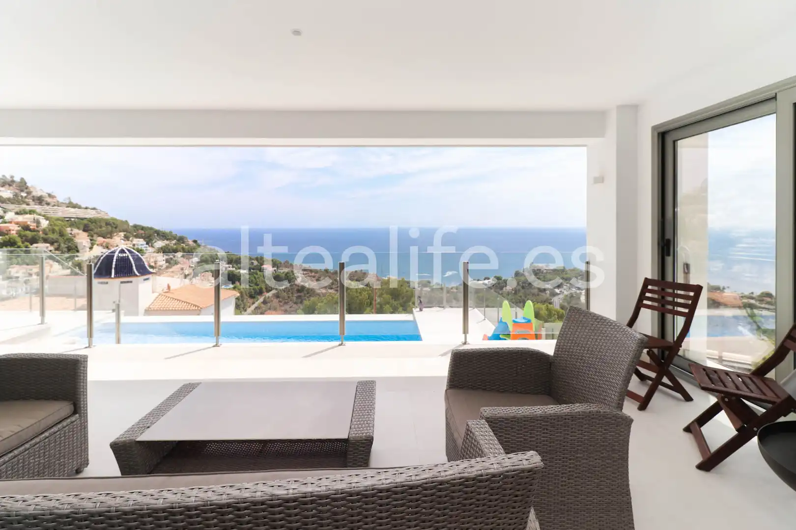 Vista exterior de Casa o chalet en venta en Altea con Aire acondicionado, Jardín privado y Terraza